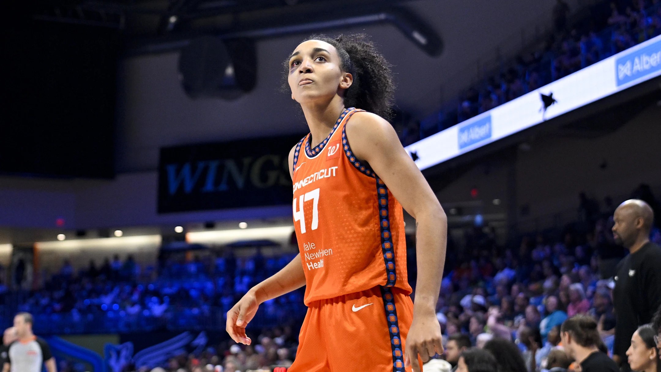 Guard Leila Lacan of the Connecticut Sun. Photo courtesy of the WNBA/Getty Images