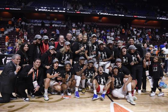Las Vegas Aces 2025 WNBA Championship celebrations.