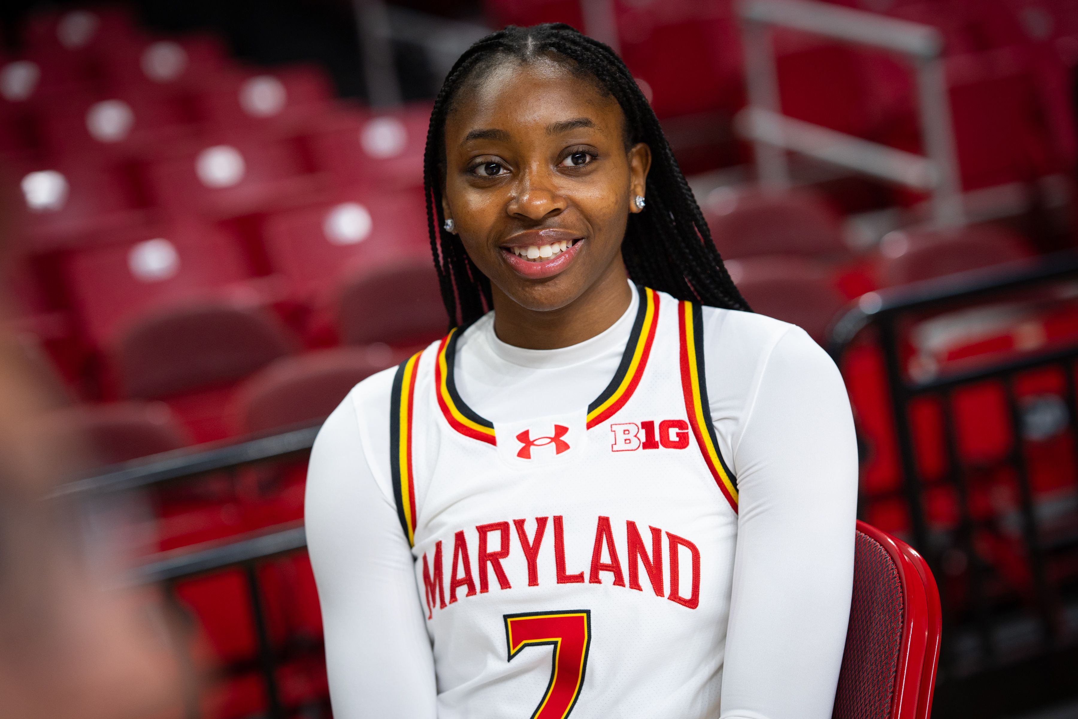 Junior guard Oluchi Okananwa of Maryland
