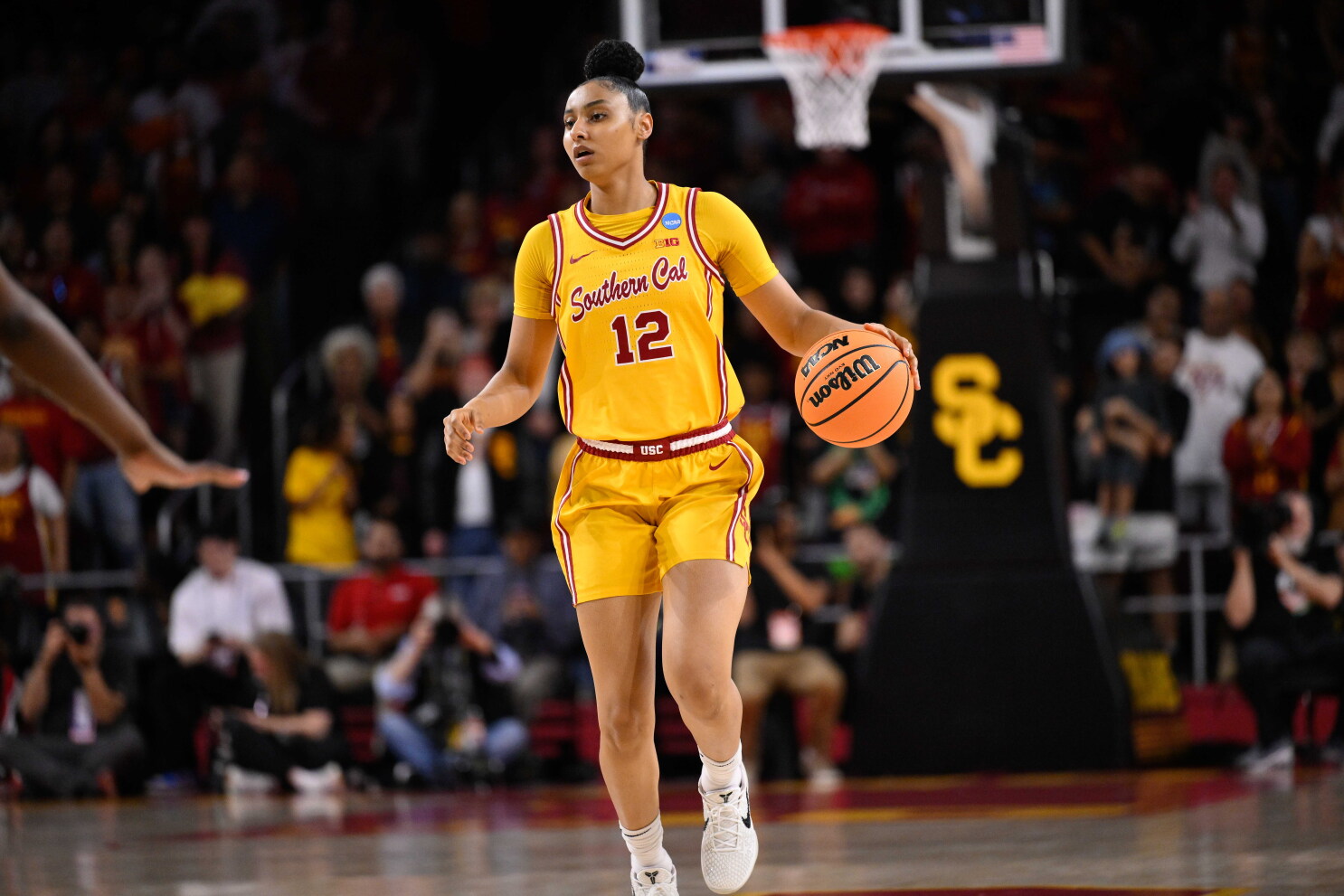 USC senior shooting guard JuJu Watkins. Photo courtesy of Robert Hanashiro - Imagn Images.
